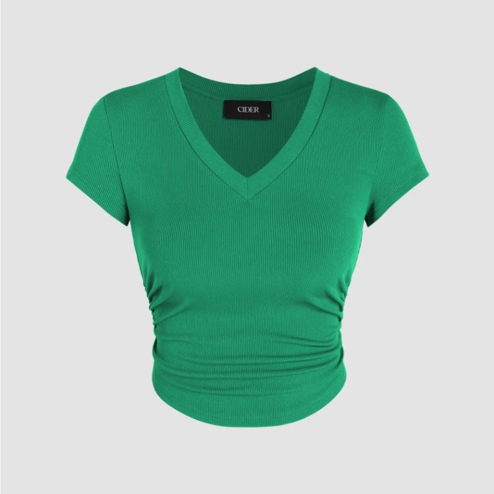 Cider green crop top, size 4/S